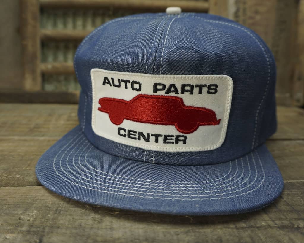 VINTAGE AUTO PARTS CENTER DENIM SNAPBACK TRUCKER HAT