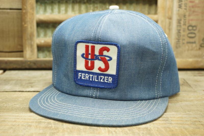 VINTAGE US FERTILIZER DENIM SNAPBACK TRUCKER HAT