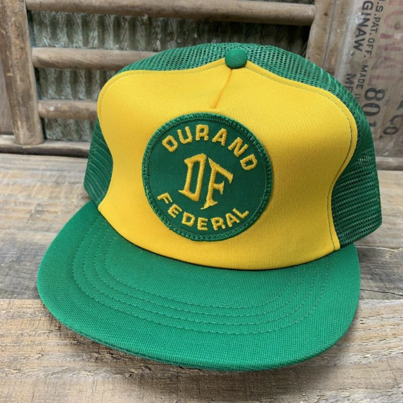 Vintage DURAND FEDERAL Snapback Trucker Hat Cap