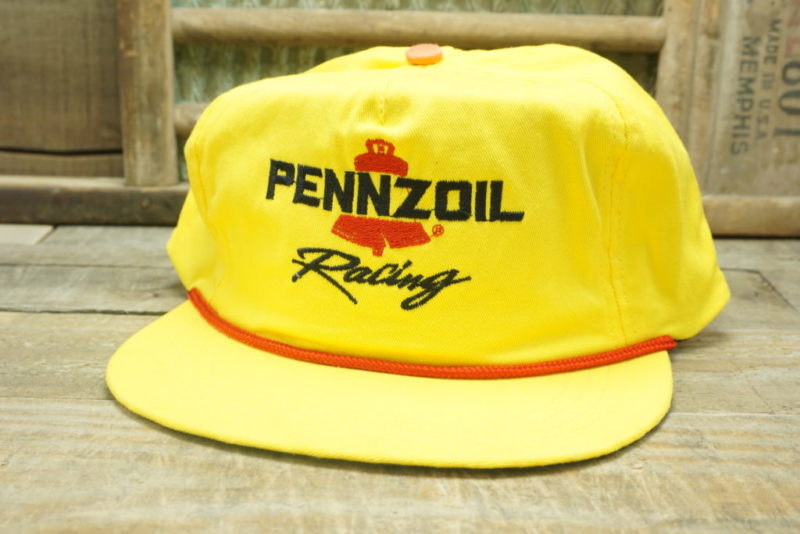 Vintage PENNZOIL RACING Snapback Trucker Hat Cap