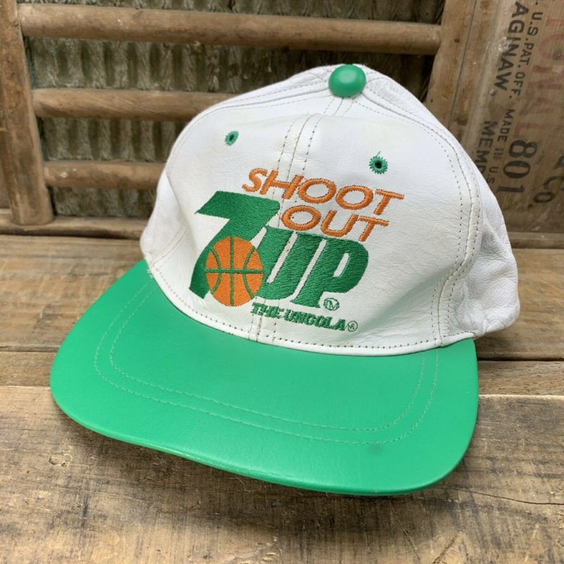 Vintage 7 UP Shoot Out The Uncola Strapback Trucker Hat Cap