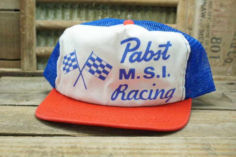 Vintage Pabst Racing Snapback trucker Cap - Hat