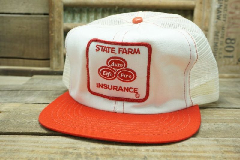 vintage state farm insurance snapback trucker hat1