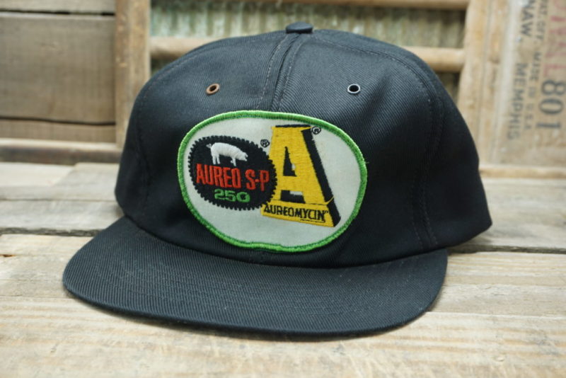 Vintage Aureo S-P 250 & Aureomycin Snapback Trucker Hat Cap