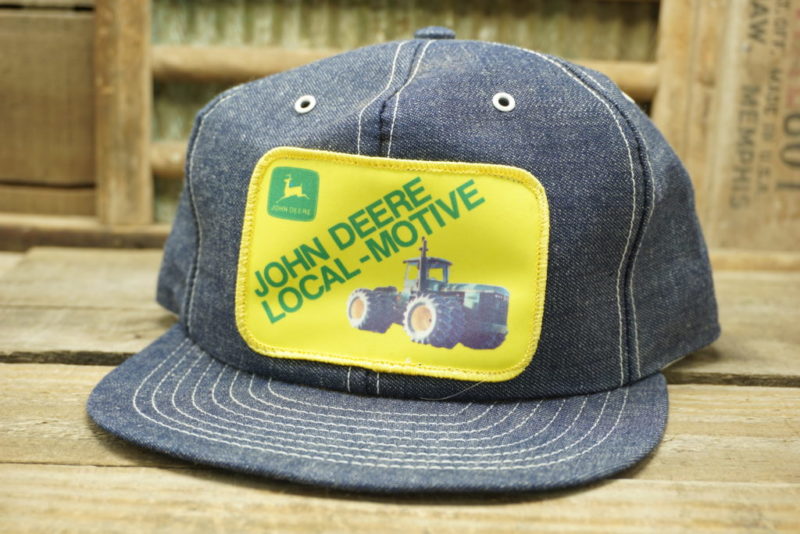 Vintage John Deere Denim Snapback Trucker Hat Cap