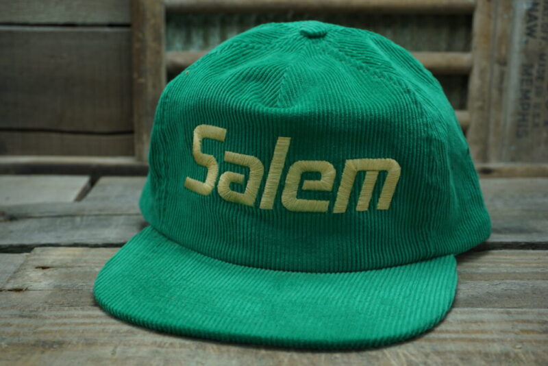 Vintage Salem Tobacco Corduroy Snapback Trucker Hat Cap