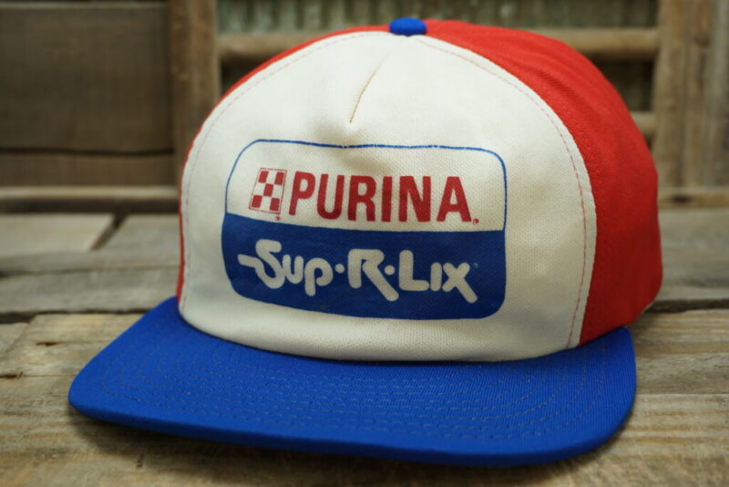 Vintage Purina Feed Sup-R-Lix Snapback Trucker Hat Cap
