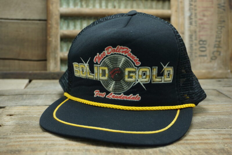 Vintage Thee DollHouse SOLID GOLD Snapback Trucker Hat Cap