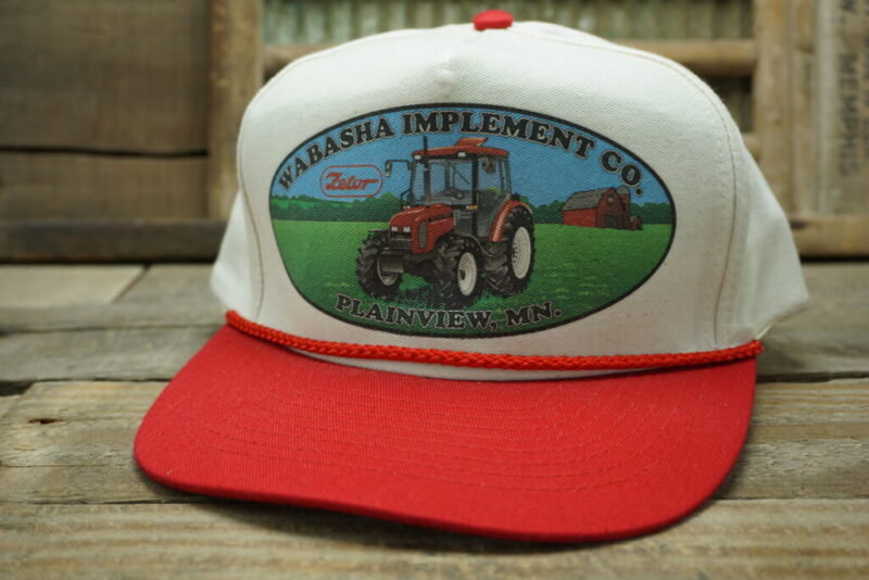 Vintage WABASHA IMPLEMENT CO Snapback Trucker Hat Cap