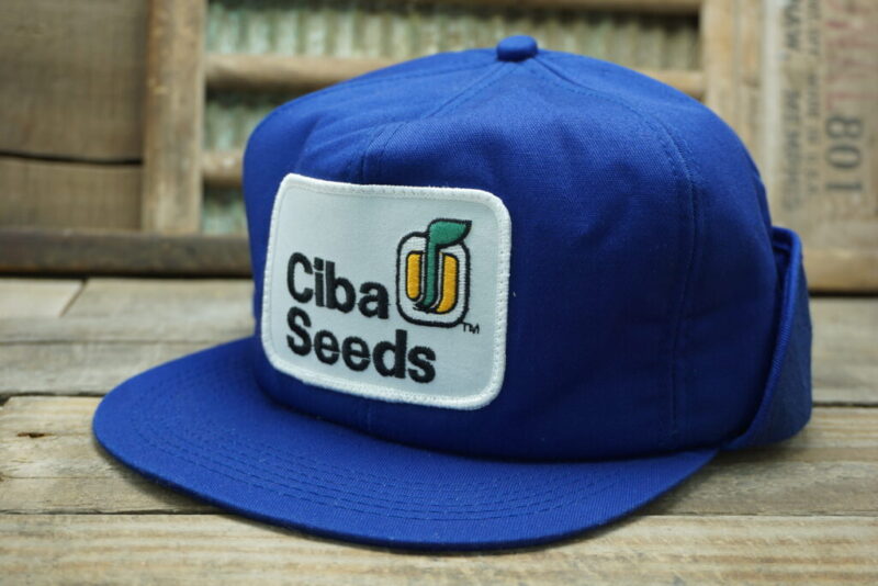 Vintage Ciba Seeds Winter Snapback Trucker Hat Cap
