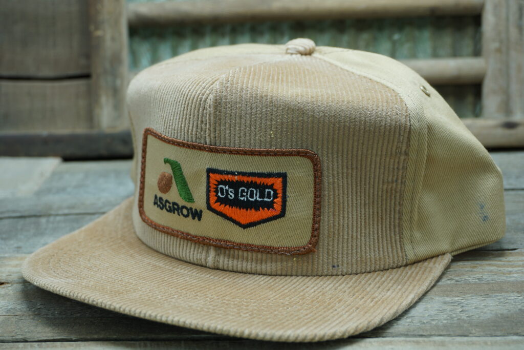Asgrow O's Gold Corduroy Hat - Vintage Snapback Warehouse