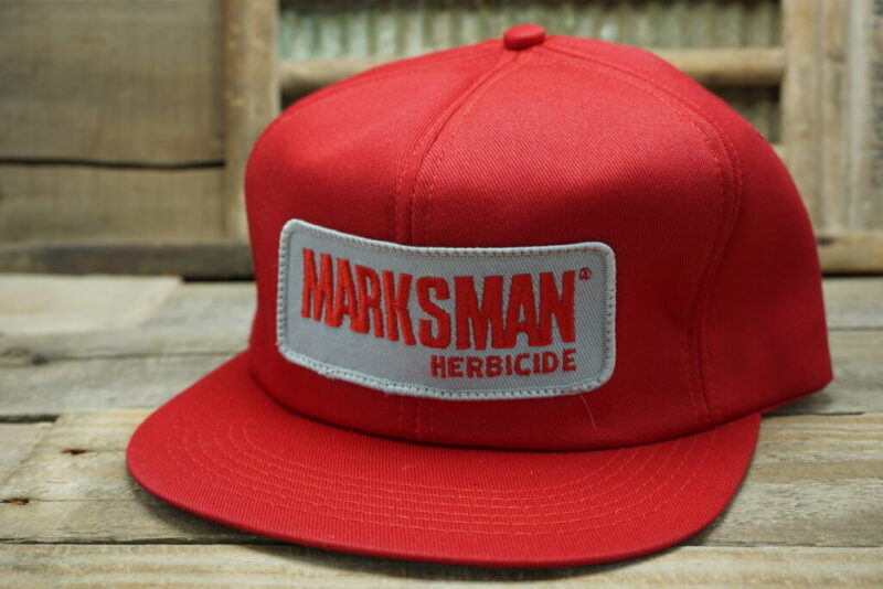 Vintage Marksman Herbicide Snapback Trucker Hat Cap K Brand Patch Made In USA
