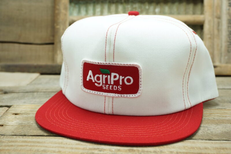 Vintage AgriPro Seeds Snapback Trucker Hat Cap Patch K Products Made In USA