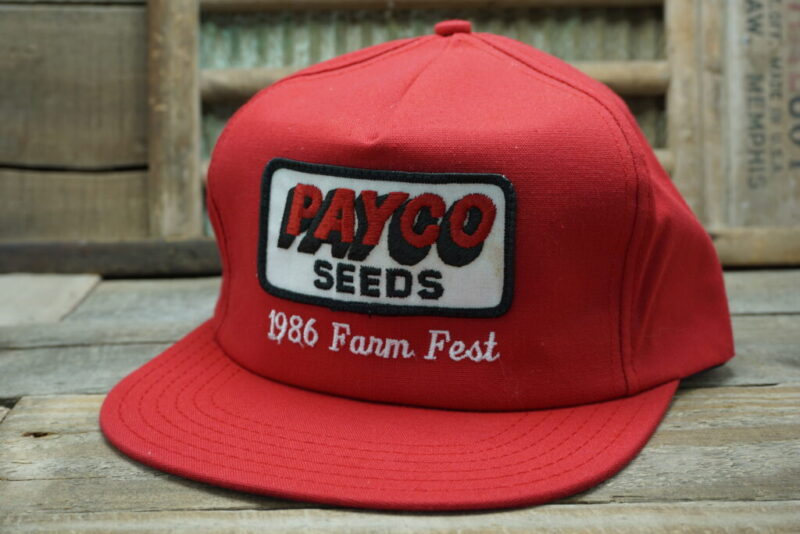 Vintage Payco Seeds 1986 Farm Fest Snapback Trucker Hat Cap Patch Kap King Made In USA