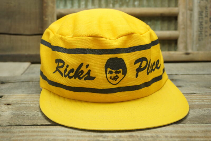 Vintage Rick's Place Painters Cap Snapback Trucker Hat Cap Made In USA