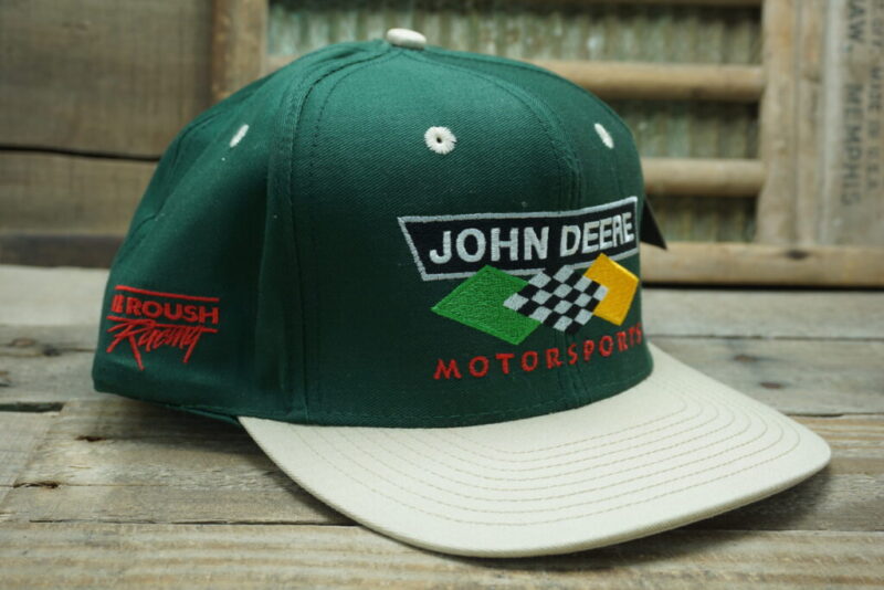 Vintage John Deere Motorsports Roush Racing Chad Little Snapback Trucker Hat Cap Tonkin