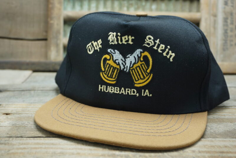 Vintage The Bier Stein Hubbard Iowa Snapback Trucker Hat Cap Made In USA BEERS