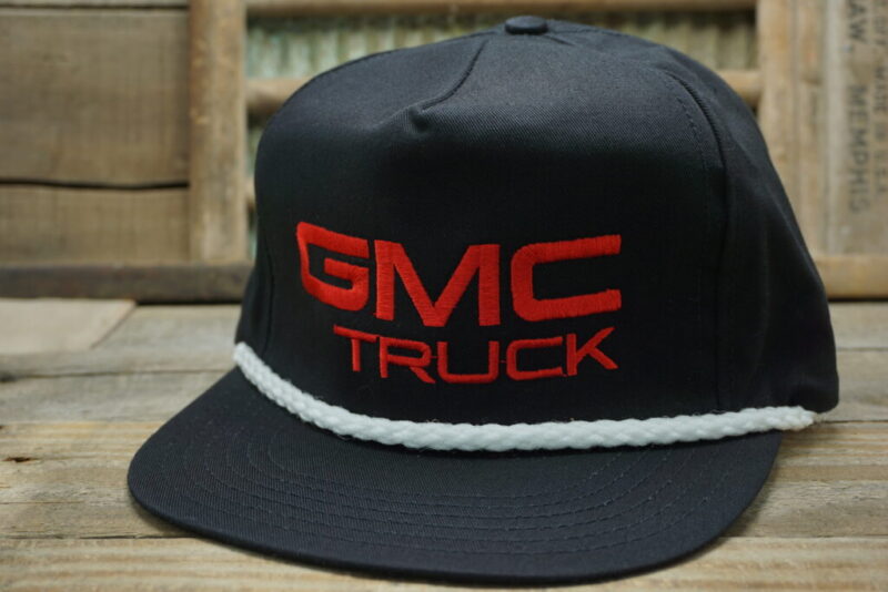 Vintage GMC Truck Strapback Trucker Hat Cap Made In USA Rope Trucks