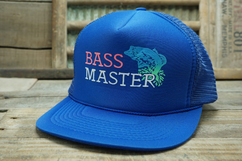 Vintage Fishing Hat Bass With Tags Frat Hipster Mesh SnapBack Tan
