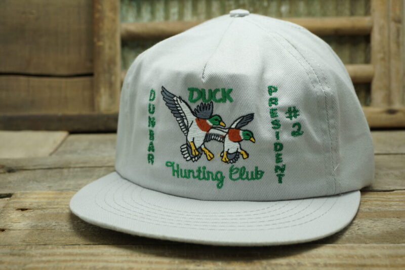 Vintage Duck Hunting Club Dunbar President #2 Snapback Trucker Hat Cap Made In USA