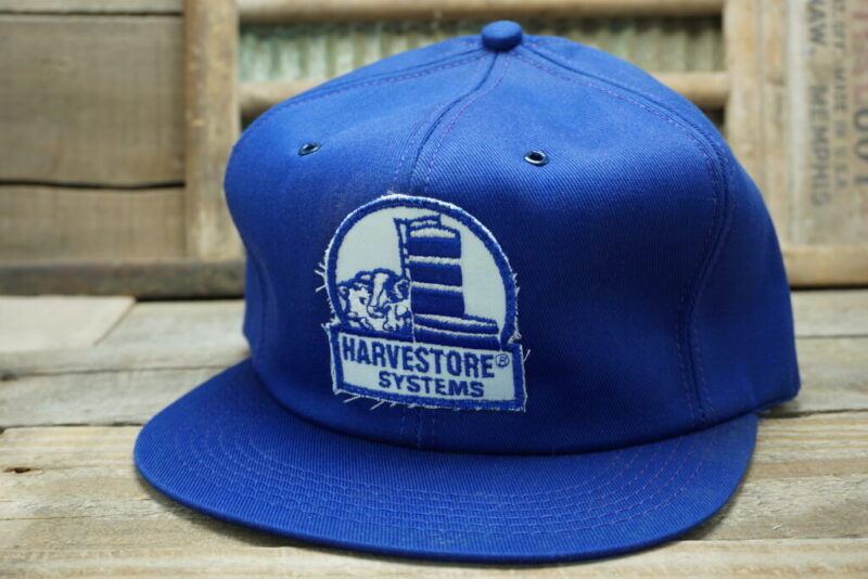 Vintage Harvestore Systems Snapback Trucker Hat Cap Patch K Brand Made In USA Cow Silo