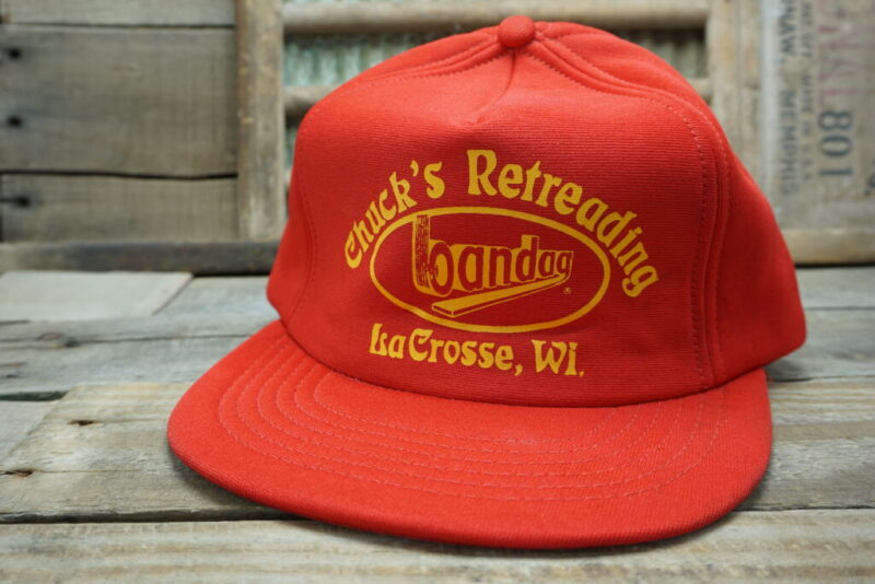 Vintage Chuck's Retreading La Crosse Wisconsin WI Bandag Snapback Trucker Hat Cap Made In USA