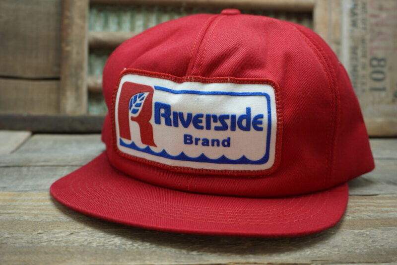 Vintage Riverside Brand Seed Snapback Trucker Hat Cap Patch K Brand Made In USA