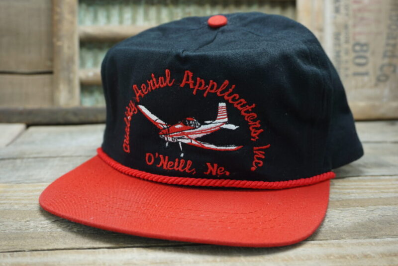 Vintage Quality Aerial Applicators INC O'Neill Nebraska Snapback Trucker Hat Cap Made In usa Airplane