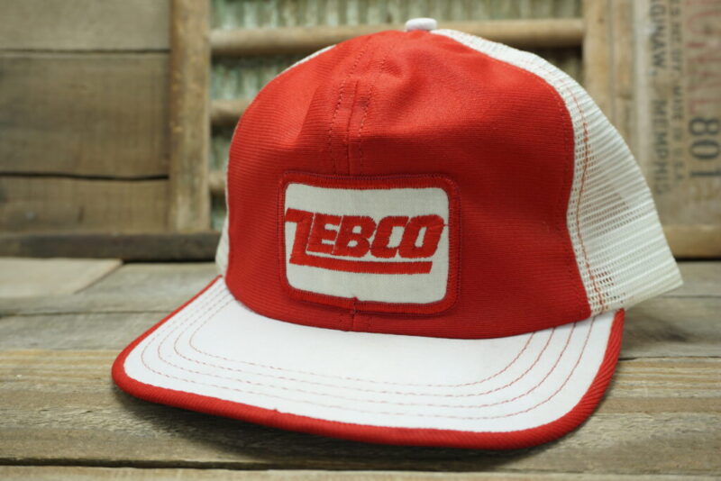 Vintage Zebco Fishing Mesh Snapback Trucker Hat Cap Patch Made in USA