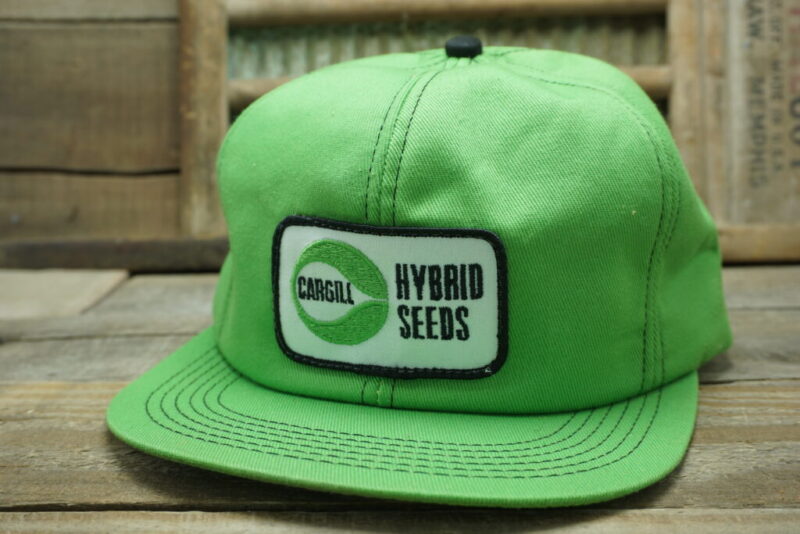 Vintage Cargill Hybrid Seeds Snapback Trucker Hat Cap Patch K Products Made in USA