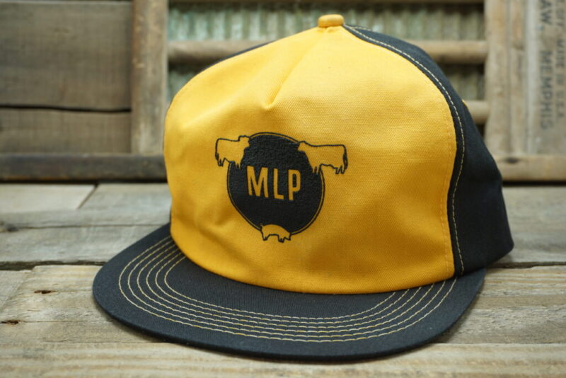 Vintage MLP Midwest Livestock Producers Snapback Trucker Hat Cap K Products Made in USA Pig Cow