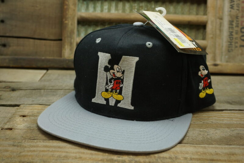 Vintage Mickey Mouse Unlimited Snapback Trucker Hat College Cap Walt Disney