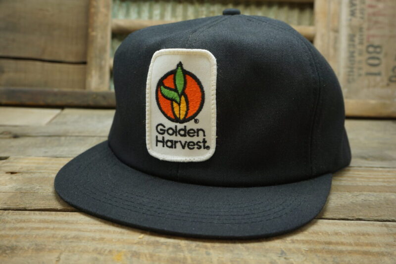 Vintage Golden Harvest Seeds Snapback Trucker Hat Cap K Products Made In USA Patch