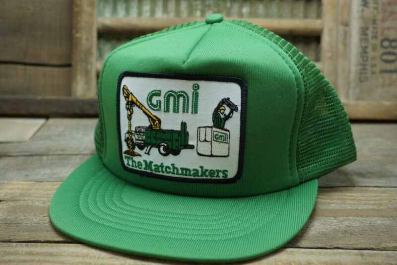 Vintage GMI The Matchmakers Lineman Bucket Truck Mesh Snapback Trucker Hat Cap