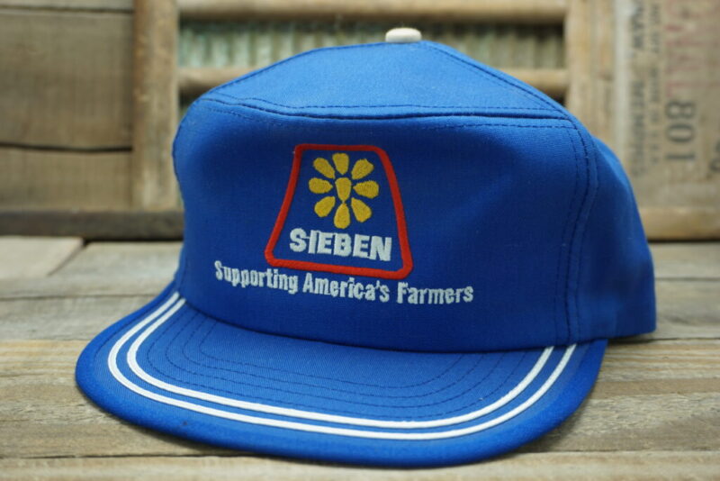 Vintage Sieben Hybrids Supporting America's Famers Snapback Trucker Hat Cap Kap King Made In USA