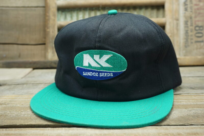 Vintage NK Northrup King Sandoz Seeds Snapback Trucker Hat Cap K Products Made In USA