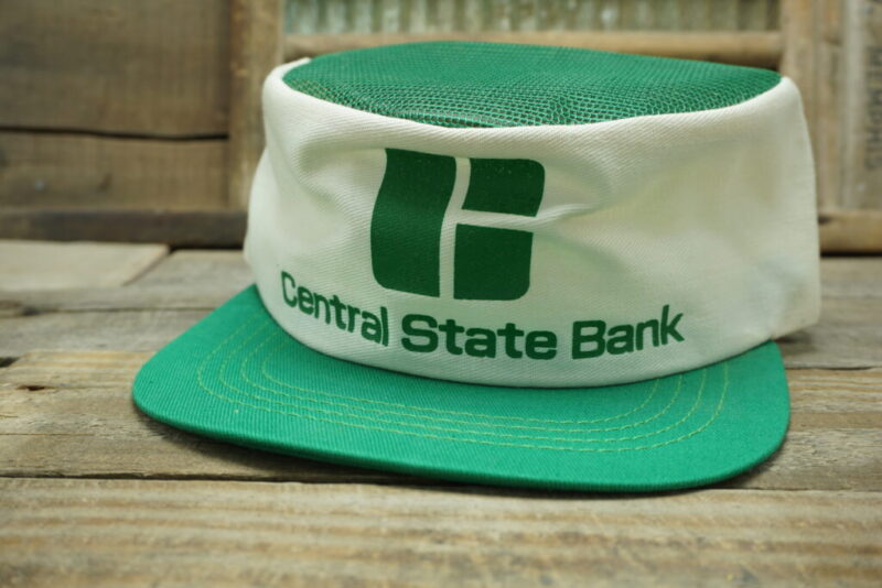 Vintage Central State Bank Mesh Painter Snapback Trucker Hat Cap