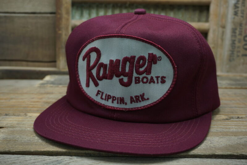 Vintage Ranger Boats Flippin Arkansas Snapback Trucker Hat Cap Patch K Products Made In USA