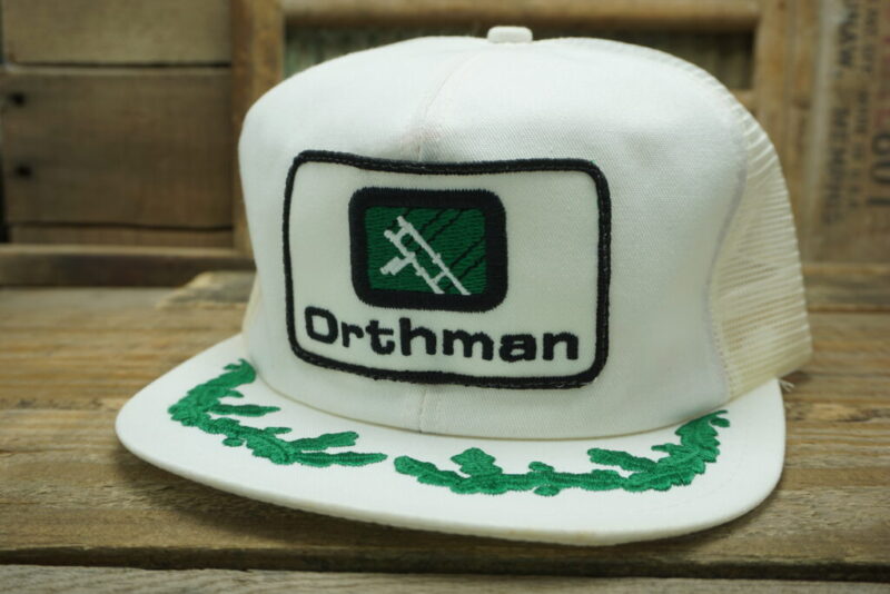 Vintage Orthman Mesh Patch Snapback Trucker Hat Cap K Products Made In USA