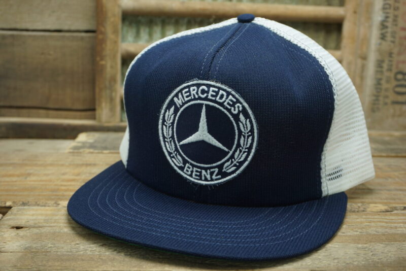 Vintage Mercedes Benz Mesh Patch Snapback Trucker Hat Cap Tonkin Inc Made In USA