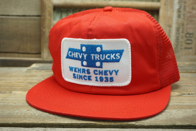 Vintage Chevy Trucks Wehrs Chevy Since 1935 Mesh Patch Snapback Trucker Hat Cap K Products Made In USA Chevrolet