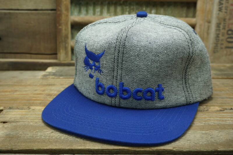 Vintage Bobcat Denim Snapback Trucker Hat Cap K Products Made In USA