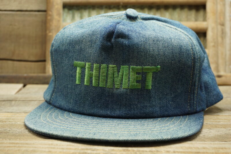 Vintage Thimet Insecticide Denim Snapback Trucker Hat Cap Swingster Made In USA