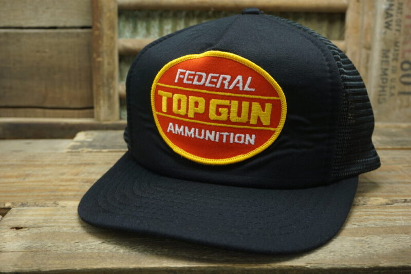 Vintage Top Gun Federal Ammunition Mesh Patch Snapback Trucker Hat Cap