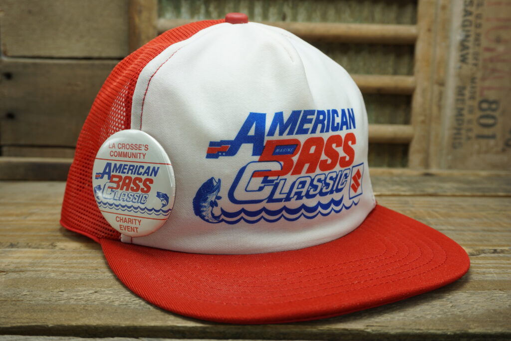 American Bass Classic Hat & La Crosse, WI Button - Vintage