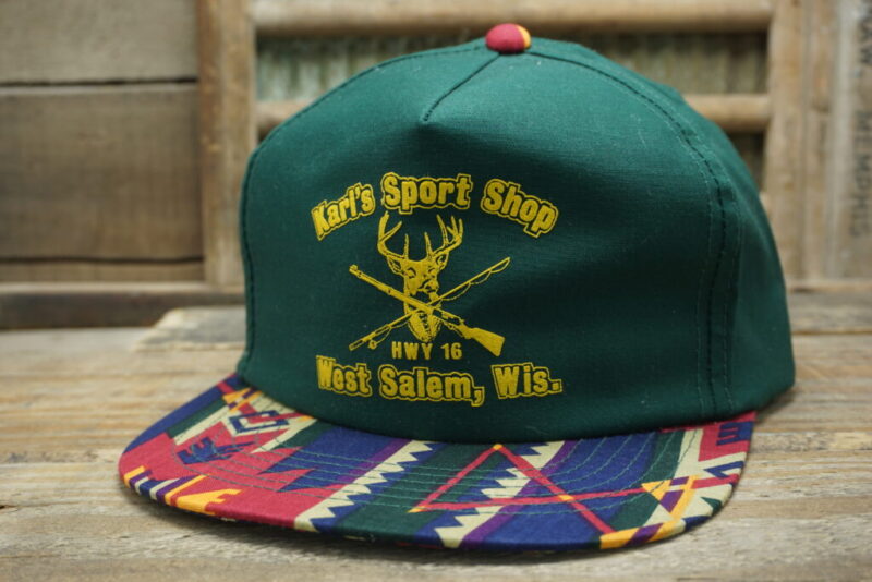 Vintage Karl's Sport Shop HWY16 West Salem Wisconsin Snapback Trucker Hat Cap