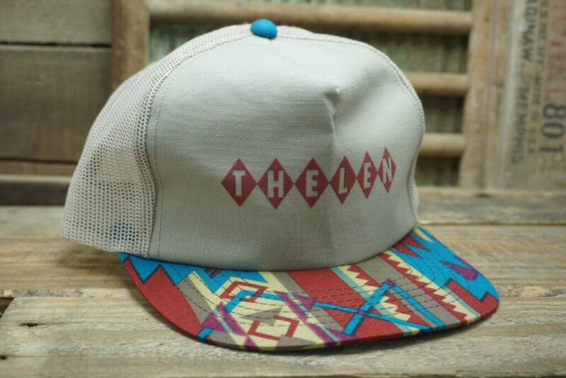 Vintage Thelen Ready Mix Mesh Tribal Snapback Trucker Hat Cap