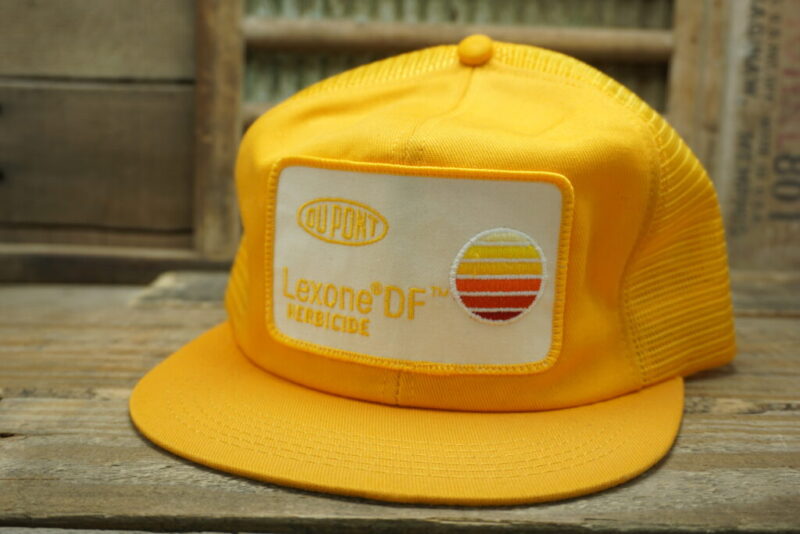 Vintage DuPont Lexone DF Herbicide Mesh Patch Snapback Trucker Hat Cap K Brand Made In USA