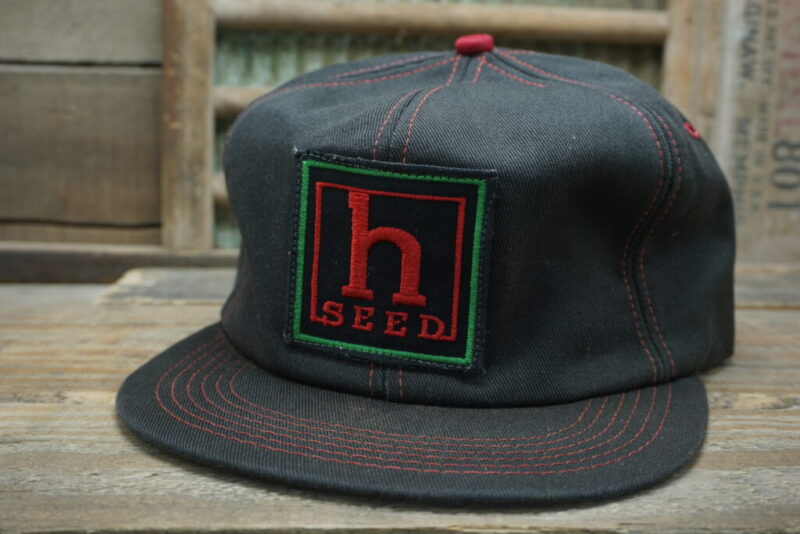 Vintage H Seed Patch Snapback Trucker Hat Cap K Brand Made In USA
