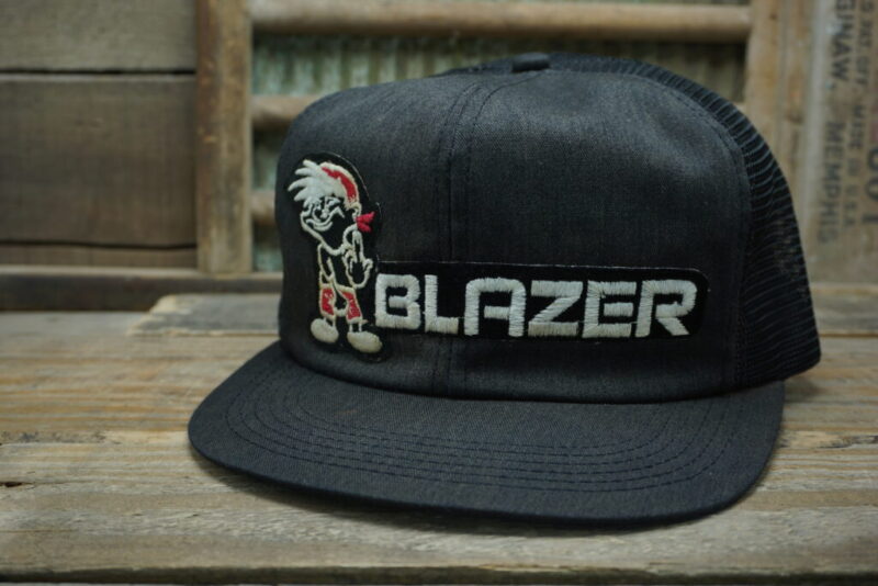 Vintage Blazer Boy Flipping off Mesh Patch Snapback Trucker Hat Cap America's Legend Made In USA